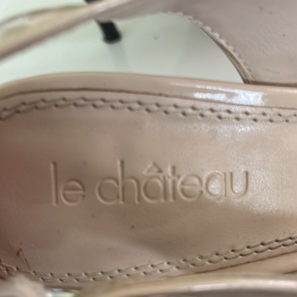 Le Chateau 4” Peek-a-boo toe heels, good clean used cond, size 6 nude & peach - Picture 4 of 7